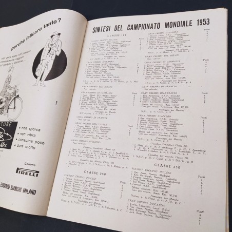 Programma ufficiale del GP motociclistico delle nazioni 1953. Buono