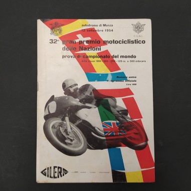 Programma ufficiale 32° premio motociclistico delle nazioni 1954. Ingiallimenti