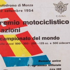 Programma ufficiale 32° premio motociclistico delle nazioni 1954. Ingiallimenti 2