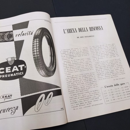 Programma ufficiale 32° premio motociclistico delle nazioni 1954. Ingiallimenti