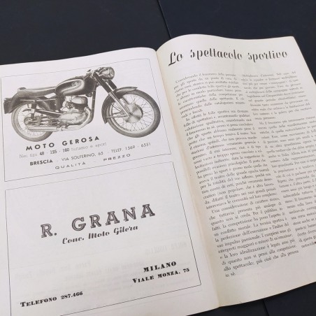 Programma ufficiale 32° premio motociclistico delle nazioni 1954. Ingiallimenti