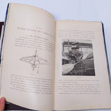 Libro sull'aviazione Hilfsbuch fur den Luftschiff 1909 in tedesco. Buono