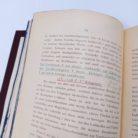 Libro sull'aviazione Hilfsbuch fur den Luftschiff 1909 in tedesco. Buono