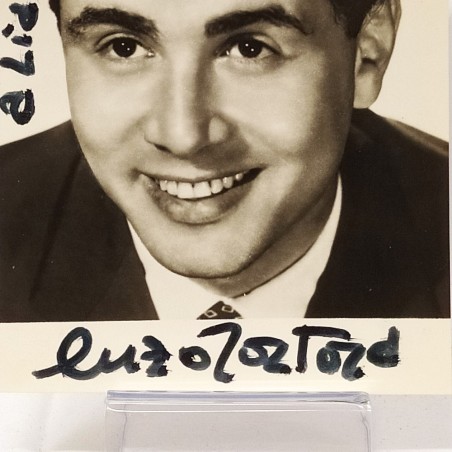 Foto autografata Enzo Tortora 10,5x15 cm. Buona