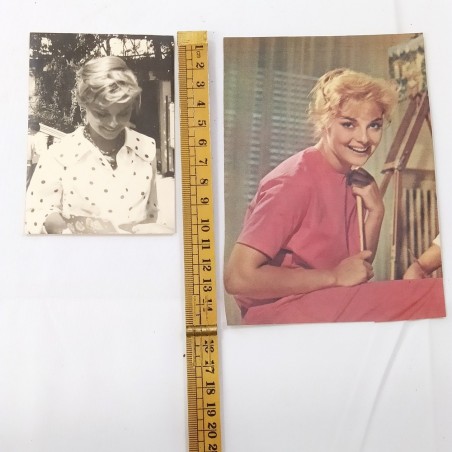 Foto, ritaglio giornale e autografi di Virna Lisi e Mattioli 1958. Buono