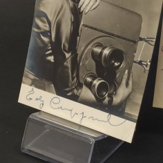 Cartolina autografa Edy Campagnoli e cartoncino con dedica e firma. Buono 2