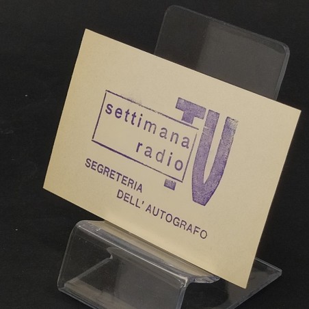 Cartolina autografa Edy Campagnoli e cartoncino con dedica e firma. Buono