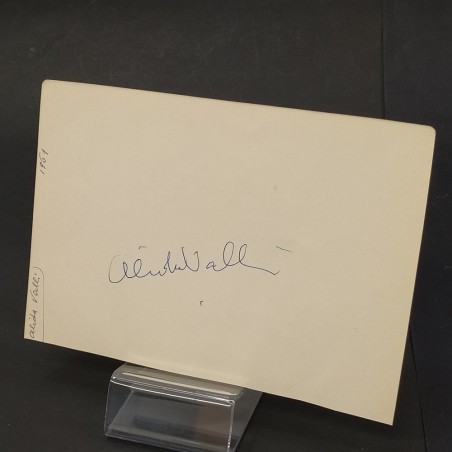 Cartoncino con 2 autografi di Giorgio de Chirico e Alida Valli 1961. Buono