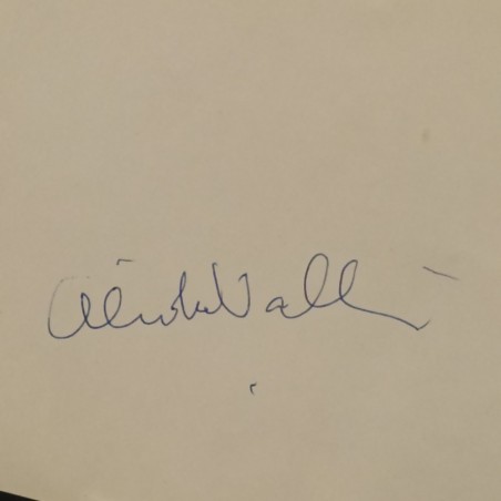 Cartoncino con 2 autografi di Giorgio de Chirico e Alida Valli 1961. Buono