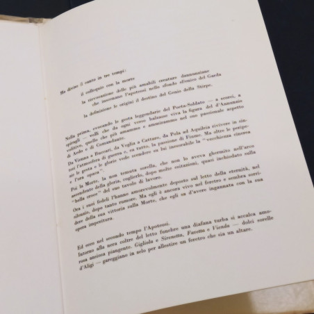 "La morte di D’Annunzio" con dedica dell’autore S. Tuscano a Nattini 1940. Buono