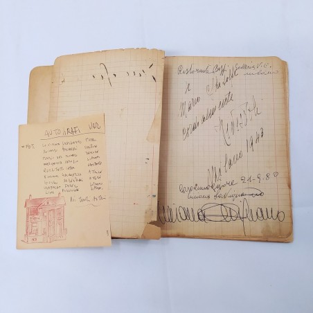 Quaderno con autografi vari dal 1942 logoro