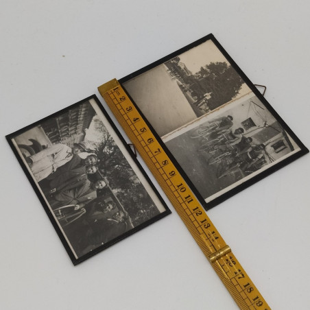 Lotto di 4 quadretti di foto di ciclismo 1934/35/36/38 con annotazioni. Buono