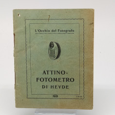 Libretto d'uso esposimetro Attinofotometro Heyde, 1922. Macchie