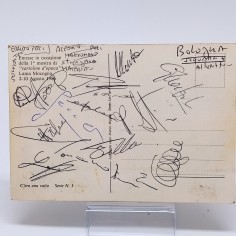 Cartolina con autografi dei giocatori del Bologna calcio anni '80. Buono 2
