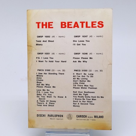 Cartolina con autografi stampati The Beatles 11,5x16 cm. Ingiallimenti