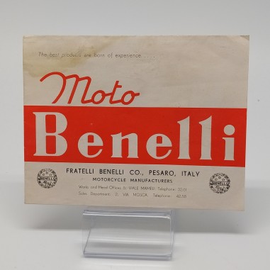 Brochure moto Benelli, vari modelli anno 1955, in inglese. Aloni