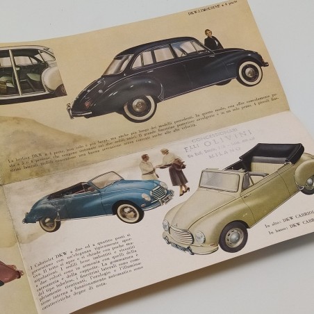 Brochure auto DKW 3＝6, modelli vari in formato 20,5x10 cm 1956. Aloni