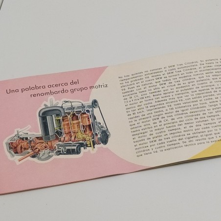 Brochure auto DKW 3＝6, vari modelli in spagnolo. Buono