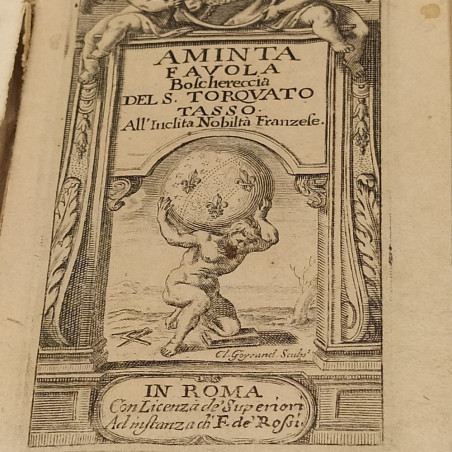 Volume tascabile Aminta Favola Bolchereccia, Torquato Tasso 1662. Buono