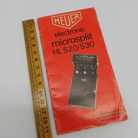 Libretto d'istruzioni microsplit Heuer HL 520/530 multilingue con pieghe 8x15 cm