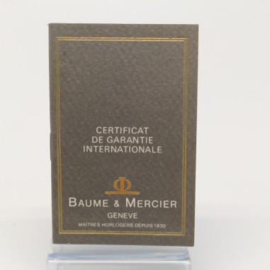 Garanzia internazionale Baume & Mercier 6x9 cm. Buono