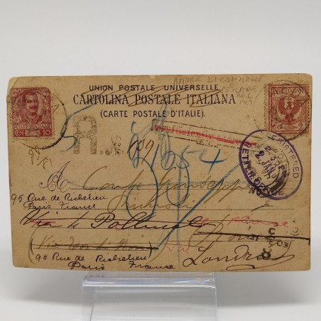 Cartolina con foto e autografo del librettista Antona Traversi. Pieghe