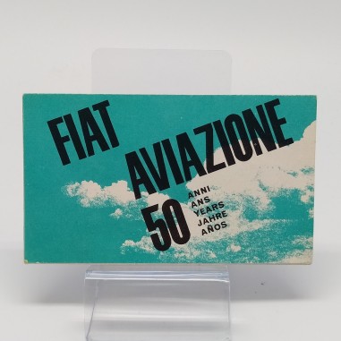Opuscolo per i 50 anni di Fiat nell'aviazione 12x7 cm multilingue. Ottimo
