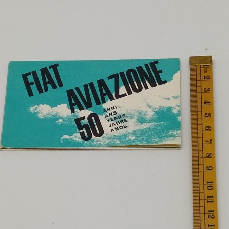 Opuscolo per i 50 anni di Fiat nell'aviazione 12x7 cm multilingue. Ottimo