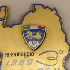 Placca in ottone smaltato su marmo 3° Rally ufficiale Asi-fiva Sardegna 1969 2