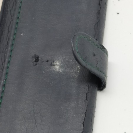 Astuccio per orologi Blancpain nero con fodero vellutato blu e scatola, difetti