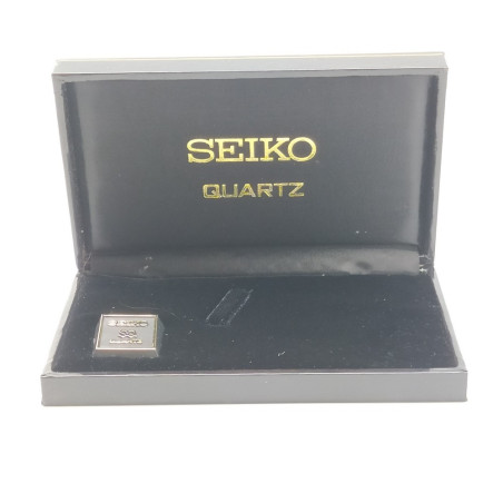 Cofanetto per orologio Seiko Quartz E-BM42 nero lucido e oro 14,5x9x2,5 cm