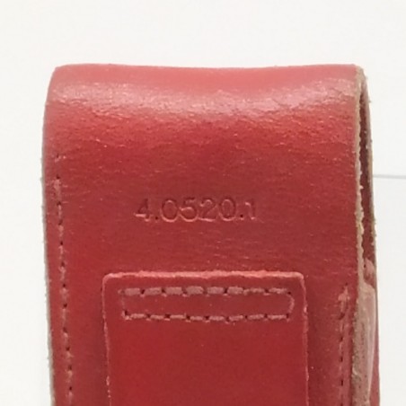 Coltellino multiuso Victorinox Leitz con fodero e passante in cuoio rosso. Buono