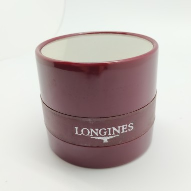 Cofanetto bordeaux orologio Longines cilindrico. Puntinatura