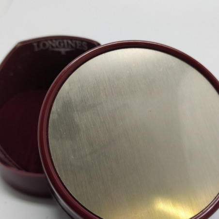 Cofanetto bordeaux orologio Longines cilindrico. Puntinatura