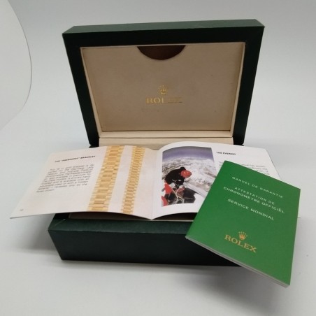 Cofanetto per orologio Rolex 18x13x8 cm con documenti. Macchie