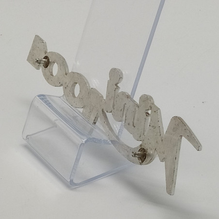 Placca metallica scritta originale "Mini 1001" segnata.