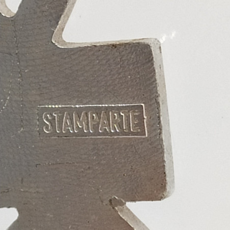 Placca metallica scritta originale "Mini 1001" segnata.
