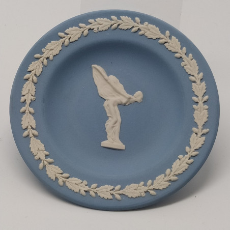 Lotto di 2 piattini Rolls Royce Wedgwood celesti, diam. 11 cm. Ottimo