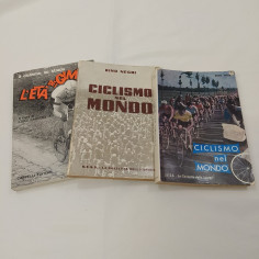 Lotto di 3 libri di ciclismo Negri, Chierici 1957/61/68. Ingiallimenti