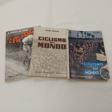 Lotto di 3 libri di ciclismo Negri, Chierici 1957/61/68. Ingiallimenti