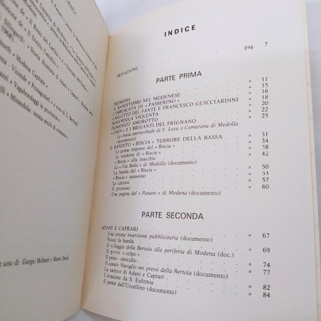Libro Adani Caprari Biscia e C., briganti modenesi, dedica Morselli 1977. Buono