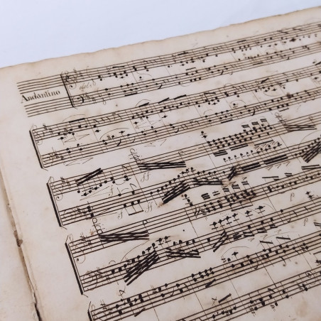 Sinfonie manoscritte ridotte per piano vari autori, inizi '800. Ingiallimento