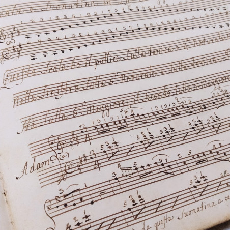 Sinfonie manoscritte ridotte per piano vari autori, inizi '800. Ingiallimento
