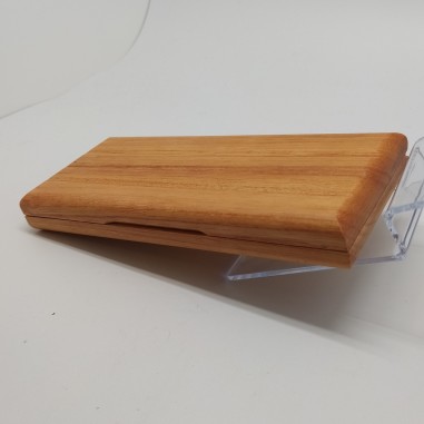 Cofanetto portasigari in legno 20x8,5x2,5 cm con fiala con sali. Inusato