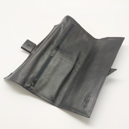 Borsello Vacheron Costantin in cuoio nero con scatola. Inusato