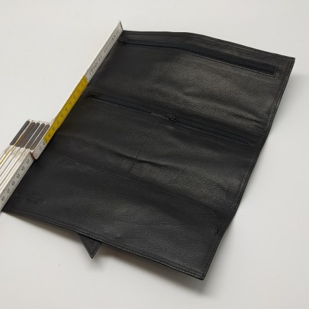 Borsello Vacheron Costantin in cuoio nero con scatola. Inusato