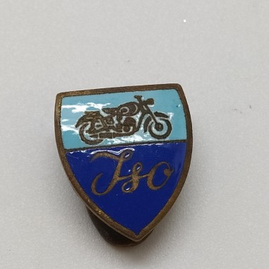 Pin distintivo scudetto motocicletta Iso 150 smaltato. Ossidazione posteriore