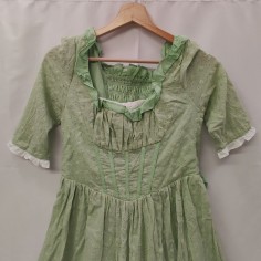 Abito donna in cotone verde stile leggero e floreale tg S/M 2