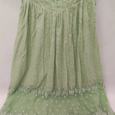 Abito donna in cotone verde stile leggero e floreale tg S/M