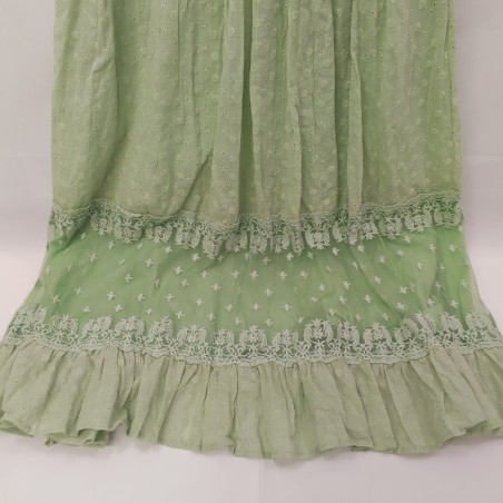 Abito donna in cotone verde stile leggero e floreale tg S/M